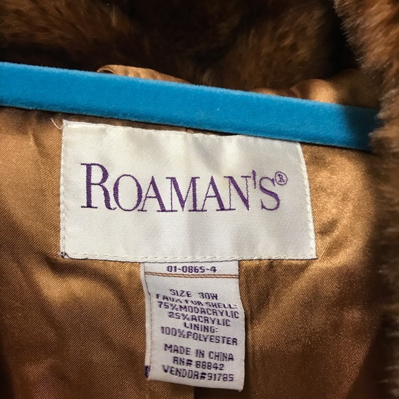 Roaman’s Short Faux Fur Coat with Hood - Picture 5 of 7